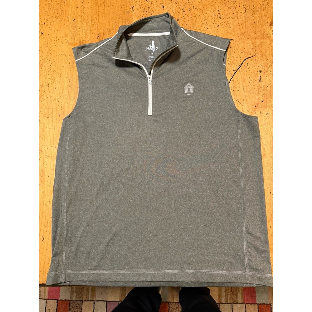 Johnnie-O 1/4 Zip Golf Vest Shirt Men's M Performance Stretch Gray